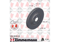 Disque de frein COAT Z 590.2839.20 Zimmermann
