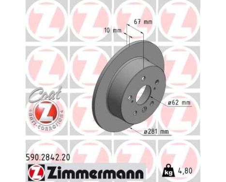 Disque de frein COAT Z 590.2842.20 Zimmermann