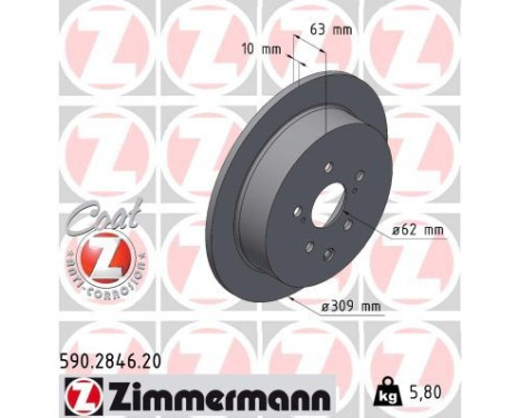 Disque de frein COAT Z 590.2846.20 Zimmermann