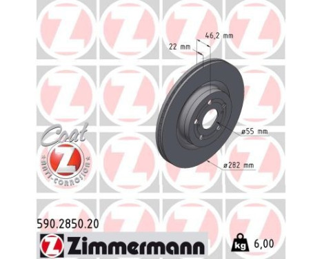 Disque de frein COAT Z 590.2850.20 Zimmermann