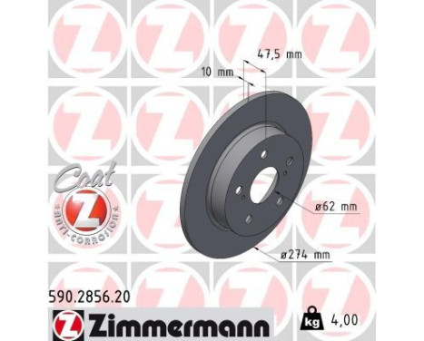 Disque de frein COAT Z 590.2856.20 Zimmermann