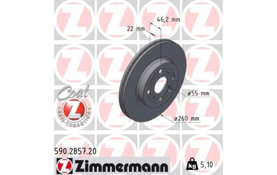 Disque de frein COAT Z 590.2857.20 Zimmermann