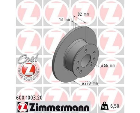 Disque de frein COAT Z 600.1003.20 Zimmermann
