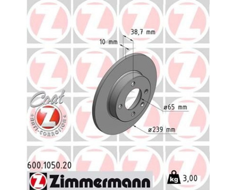 Disque de frein COAT Z 600.1050.20 Zimmermann