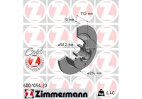 Disque de frein COAT Z 600.1094.20 Zimmermann