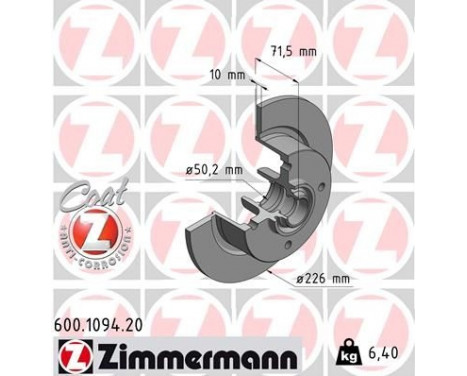 Disque de frein COAT Z 600.1094.20 Zimmermann