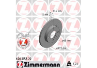 Disque de frein COAT Z 600.1158.20 Zimmermann