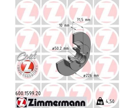 Disque de frein COAT Z 600.1599.20 Zimmermann