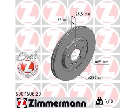 Disque de frein COAT Z 600.1606.20 Zimmermann