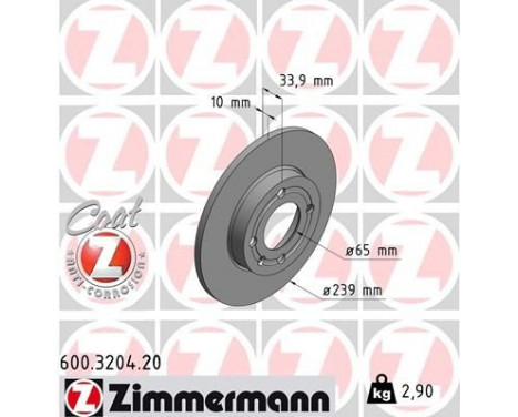 Disque de frein COAT Z 600.3204.20 Zimmermann