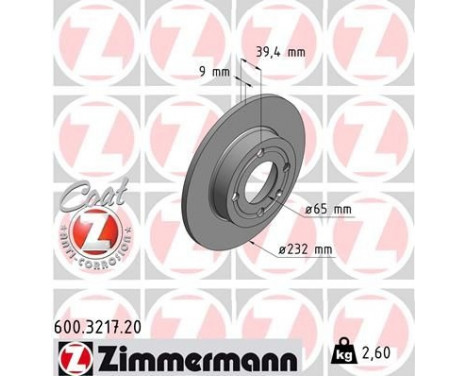 Disque de frein COAT Z 600.3217.20 Zimmermann