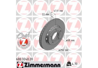 Disque de frein COAT Z 600.3240.20 Zimmermann