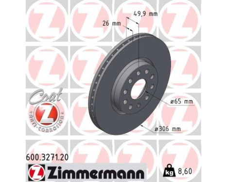 Disque de frein COAT Z 600.3271.20 Zimmermann