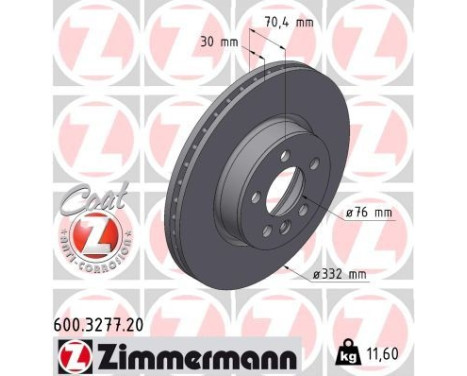 Disque de frein COAT Z 600.3277.20 Zimmermann