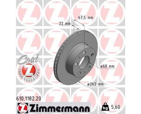Disque de frein COAT Z 610.1182.20 Zimmermann