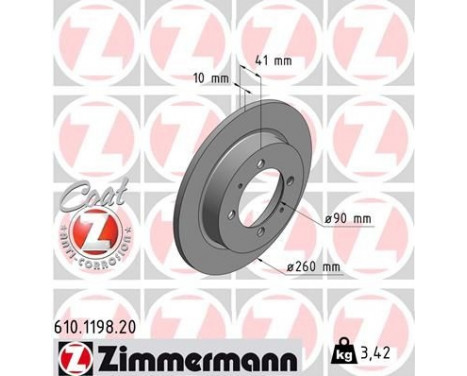 Disque de frein COAT Z 610.1198.20 Zimmermann