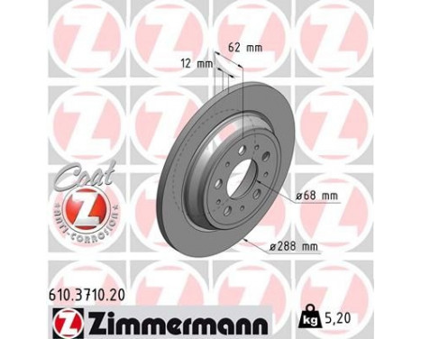 Disque de frein COAT Z 610.3710.20 Zimmermann