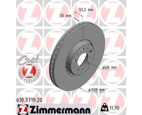 Disque de frein COAT Z 610.3719.20 Zimmermann