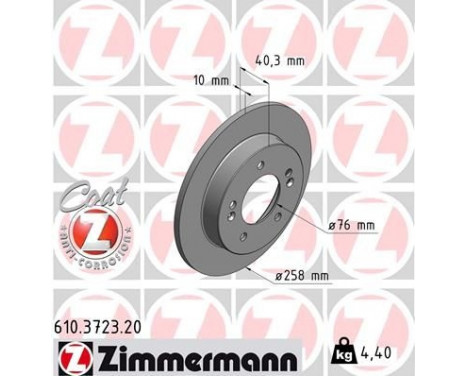 Disque de frein COAT Z 610.3723.20 Zimmermann
