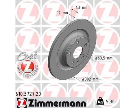Disque de frein COAT Z 610.3727.20 Zimmermann