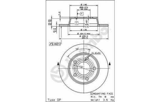 Disque de frein COATED DISC LINE 08.9084.11 Brembo, Image 2