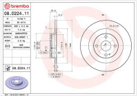 Disque de frein COATED DISC LINE 08.D224.11 Brembo