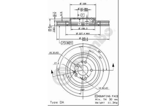 Disque de frein COATED DISC LINE 09.7606.11 Brembo, Image 2