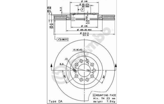 Disque de frein COATED DISC LINE 09.7880.11 Brembo, Image 2