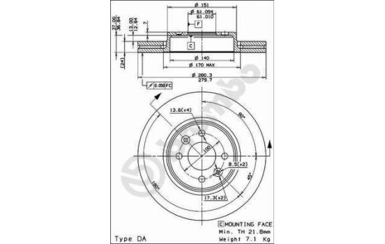 Disque de frein COATED DISC LINE 09.8137.21 Brembo, Image 2
