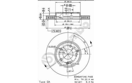 Disque de frein COATED DISC LINE 09.8411.11 Brembo, Image 2