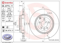 Disque de frein COATED DISC LINE 09.A774.11 Brembo