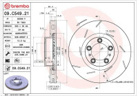Disque de frein COATED DISC LINE 09.C549.21 Brembo