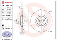 Disque de frein COATED DISC LINE 09.C936.11 Brembo