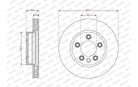 Disque de frein DDF1591RC-1 Ferodo, Image 3