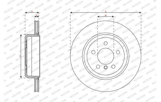 Disque de frein DDF2504C-1 Ferodo, Image 2