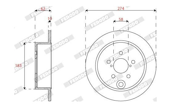Disque de frein DDF2560C Ferodo, Image 2