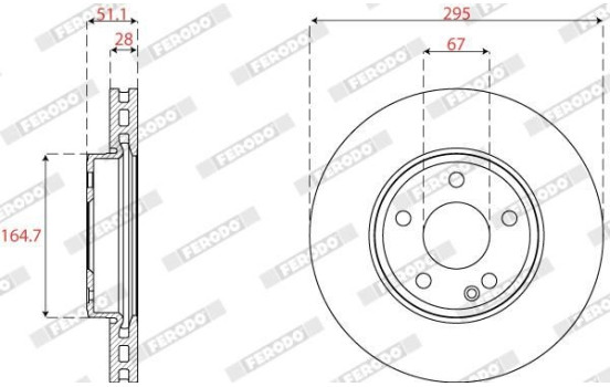 Disque de frein DDF2760C Ferodo, Image 2