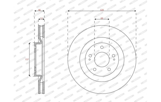 Disque de frein DDF2805C Ferodo, Image 2