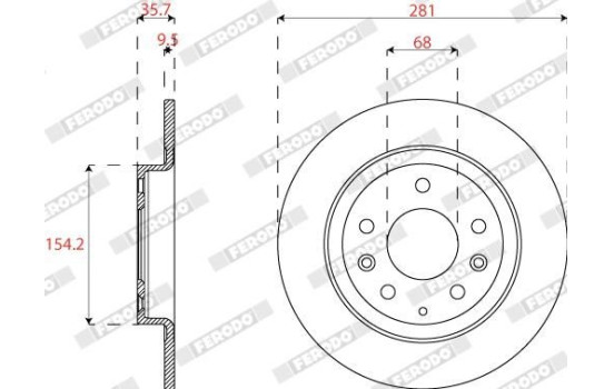 Disque de frein DDF2823C Ferodo, Image 2