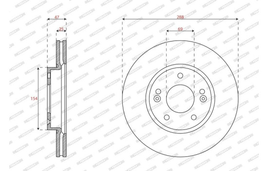 Disque de frein DDF2928C Ferodo, Image 2