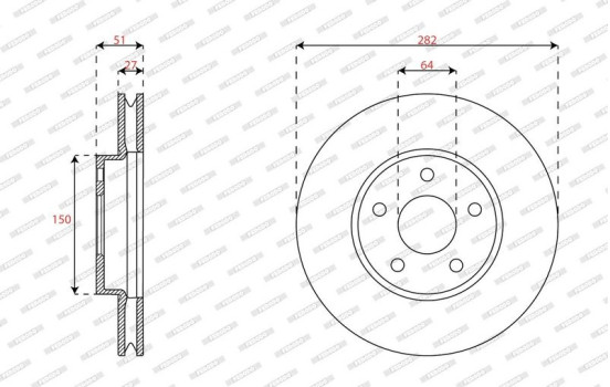 Disque de frein DDF3020C Ferodo, Image 2