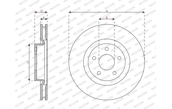 Disque de frein DDF3021C Ferodo, Image 3