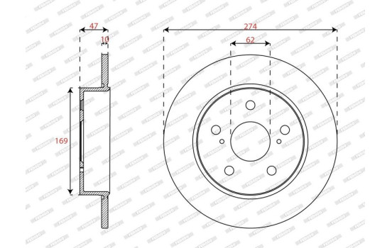 Disque de frein DDF3028C Ferodo, Image 2