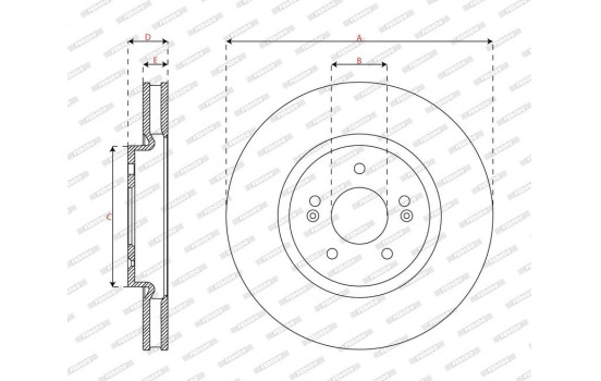 Disque de frein DDF3102C-1 Ferodo, Image 3