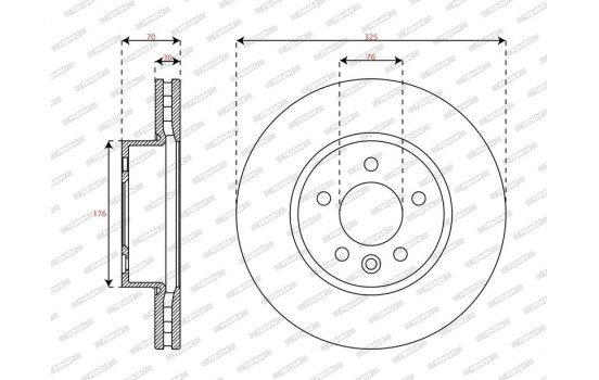 Disque de frein DDF3104C-1 Ferodo, Image 2