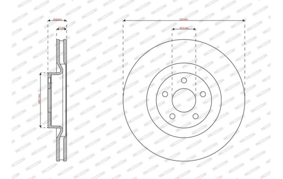 Disque de frein DDF3111C Ferodo, Image 2