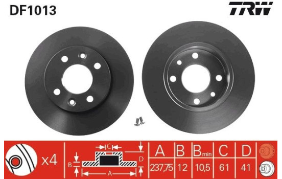 Disque de frein DF1013 TRW, Image 3