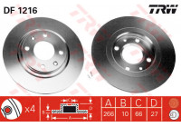 Disque de frein DF1216 TRW
