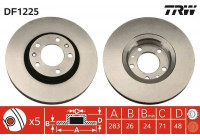 Disque de frein DF1225 TRW