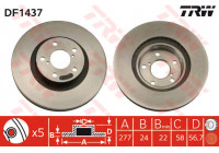 Disque de frein DF1437 TRW